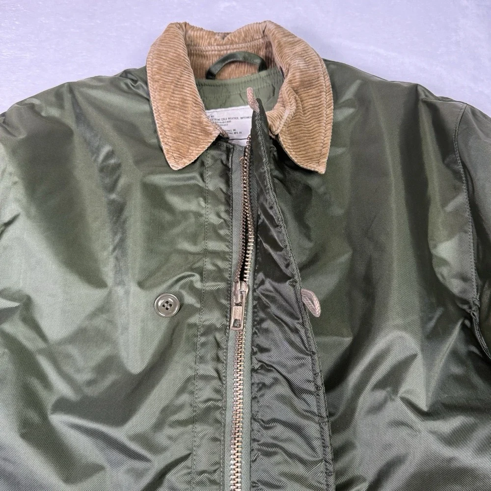 Vintage US Navy‎ USN A-1 Extreme Cold Weather OD Green Deck Jacket Mens Small